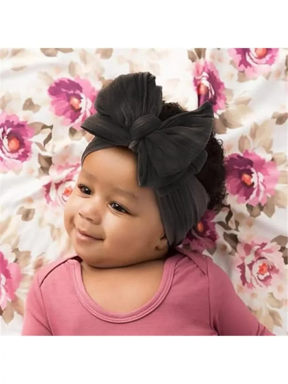 Baby Girl Bow Headbands 3 Pack Nylon Elastic Infant Toddler Hair Accessories